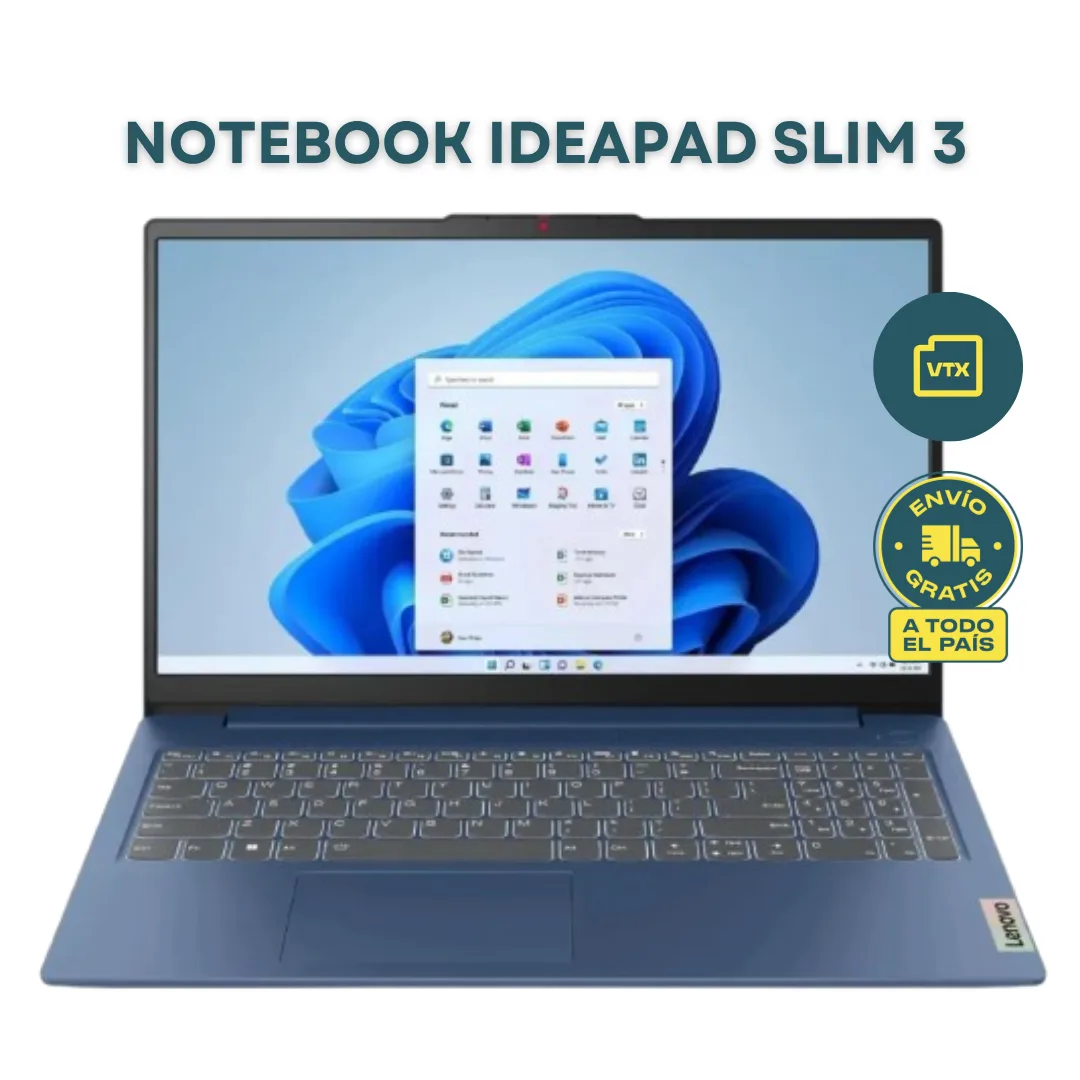 Notebook IdeaPad Slim 3 AMD Ryzen 5 7520U RAM 8gb SSD 512gb 15.6" Win 11
