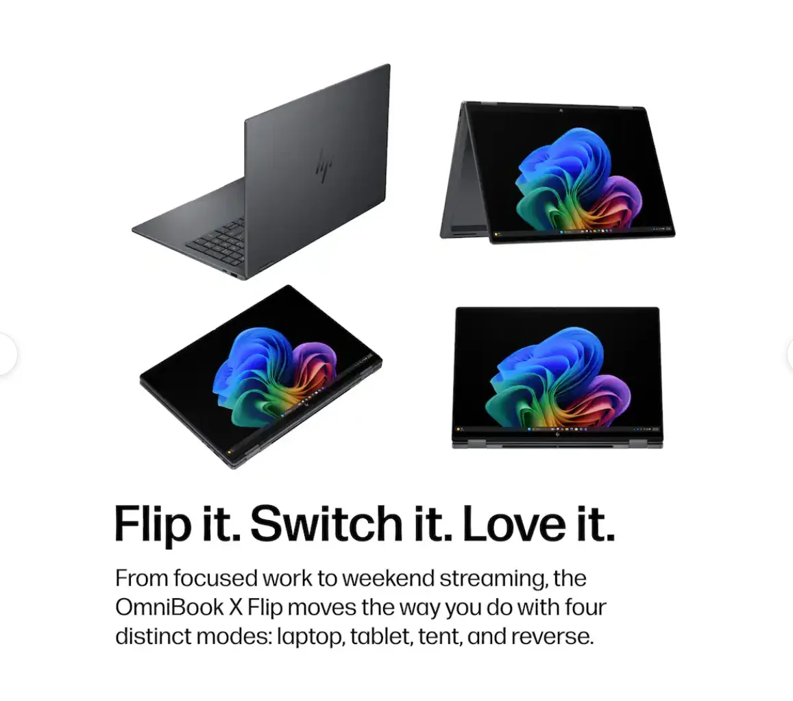 Hp - Omnibook X Flip 2-in-1 - Intel Core Ultra 7 Serie 355 - 16gb - 1tb Ssd - 16