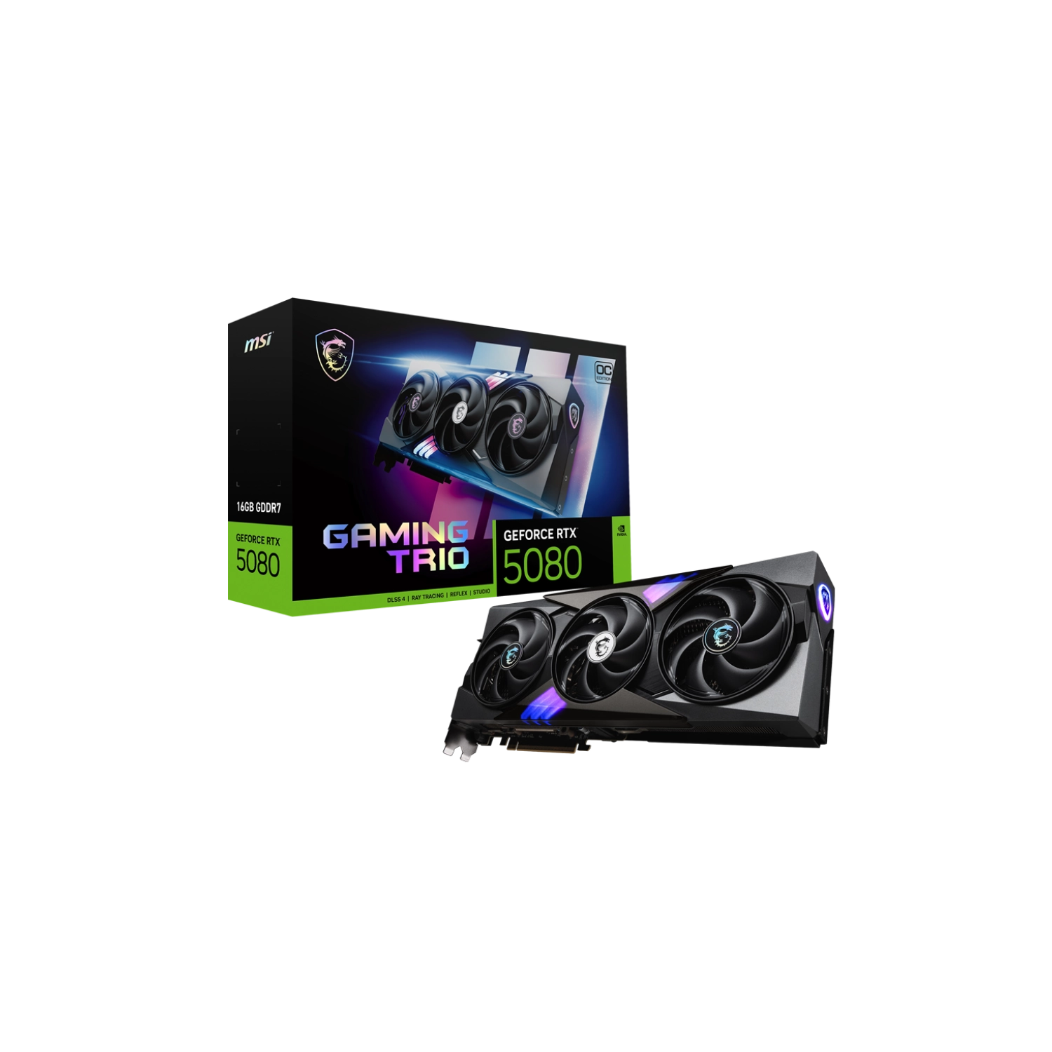 VGA MSI GeForce RTX 5080 GAMING TRIO OC 16G | VTX Soluciones