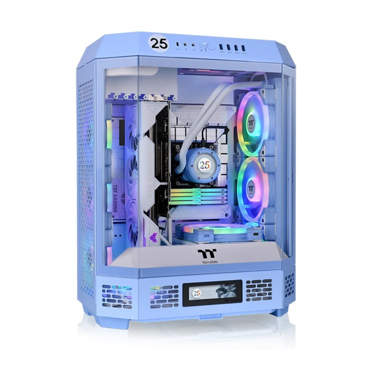 Gabinete TT The Tower 600 Mid-Tower TG x3 Fan x2 Hydrangea Blue (5684)