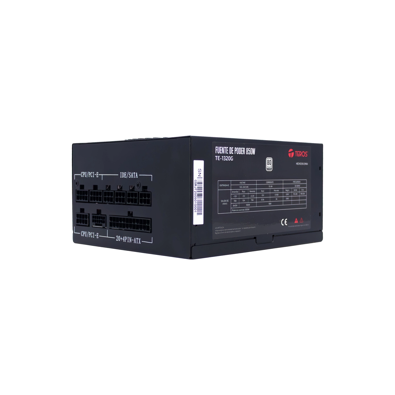 Fuente Teros TE-1320G 850W 80 Plus Platinum ATX Full Modular — foto 5