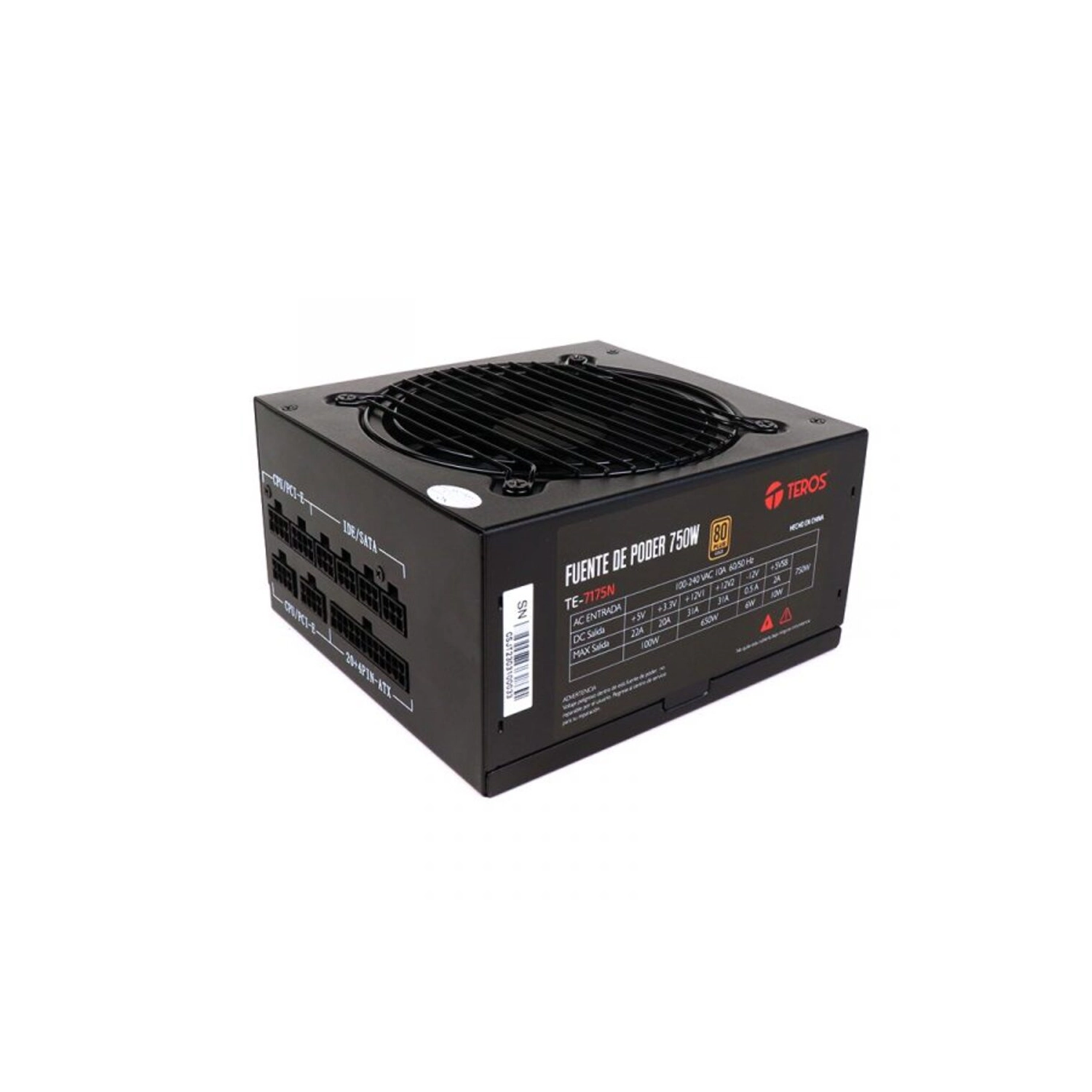 Fuente Teros TE-7175N 750w 80 Plus Gold ATX Full Modular — foto 5