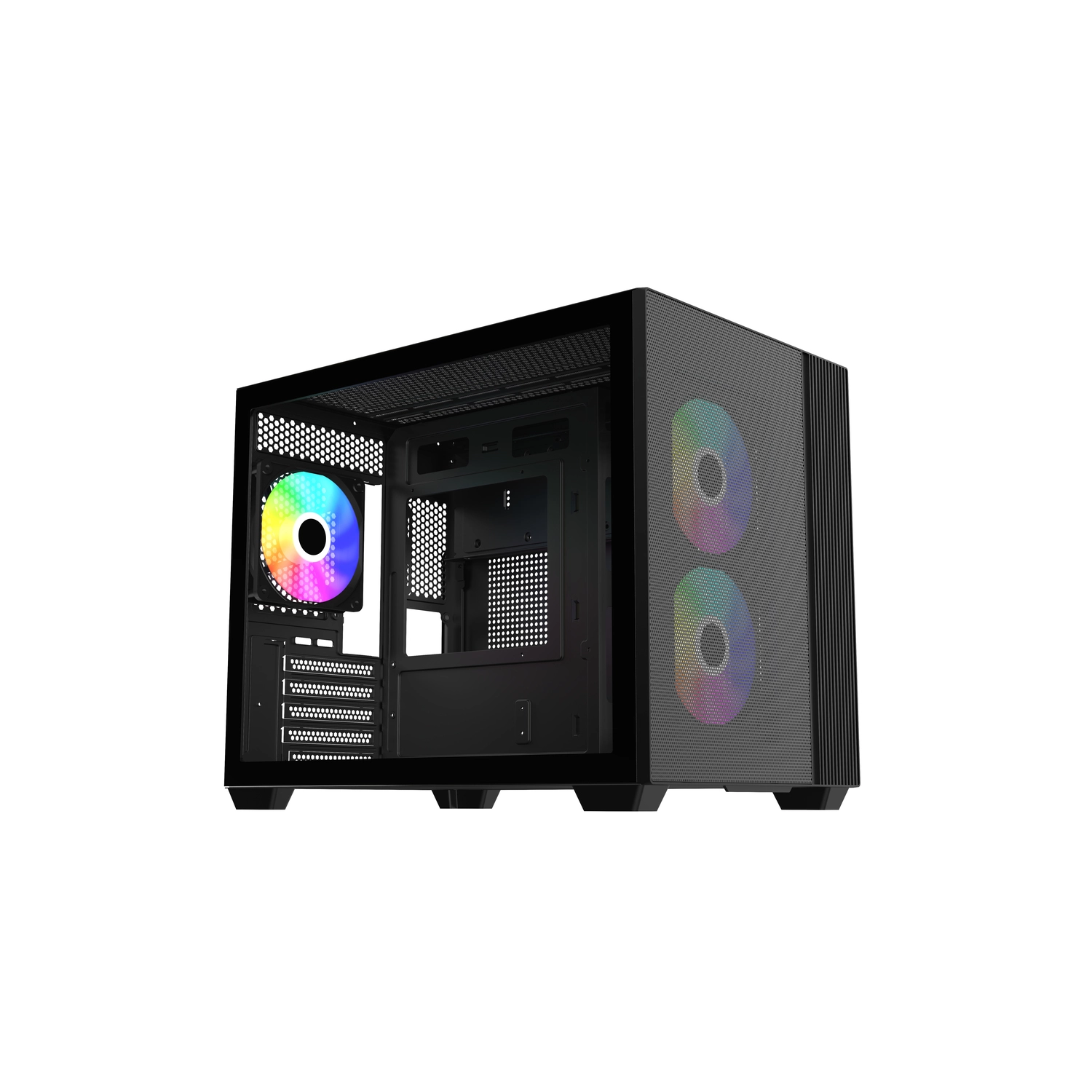 Gabinete Cooler Master Elite 461 Mini Tower 3 Fans Tempered Glass Black s/Fuente — foto 6