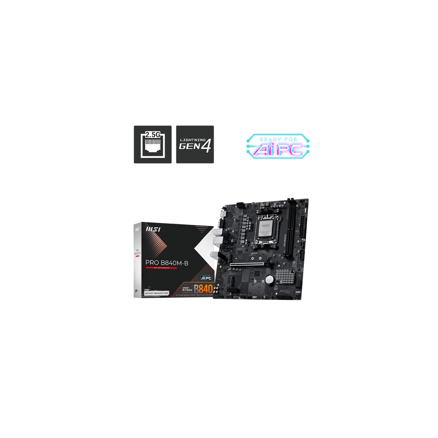 Motherboard Msi Pro B840m-b Am5 Ddr5 — foto 4