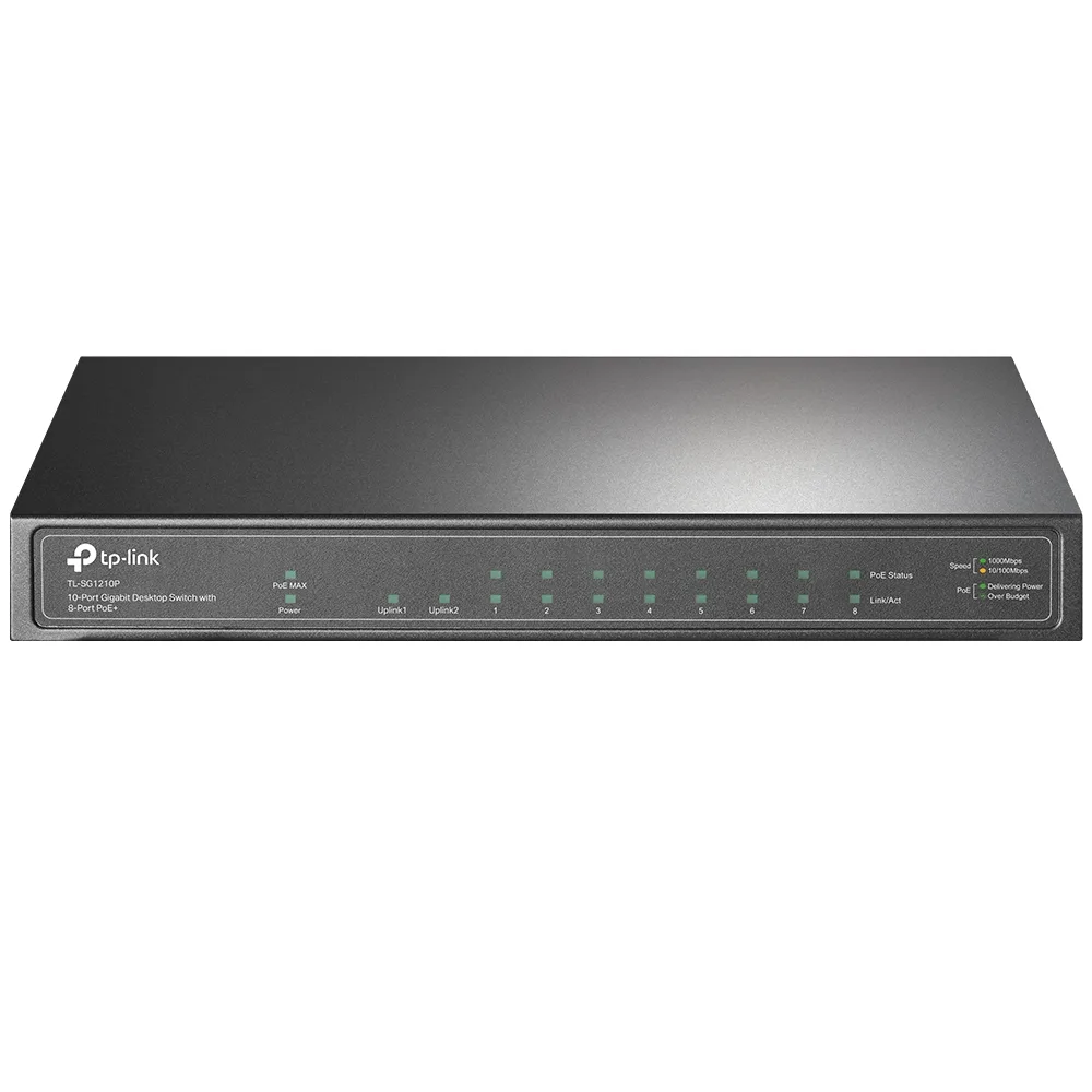 TP-Link TL-SG1210P dispositivo de red No administrado Gigabit Ethernet (10/100/1000) Energía sobre Ethernet (PoE) Gris