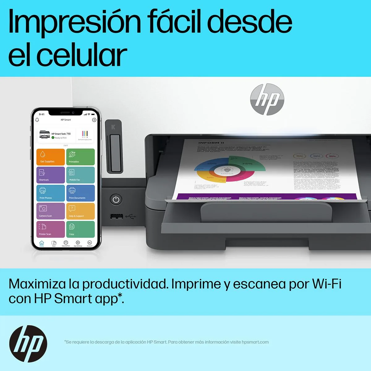 Impresora Multifuncion Hp Smart Tank 790 Wifi 4WF66A