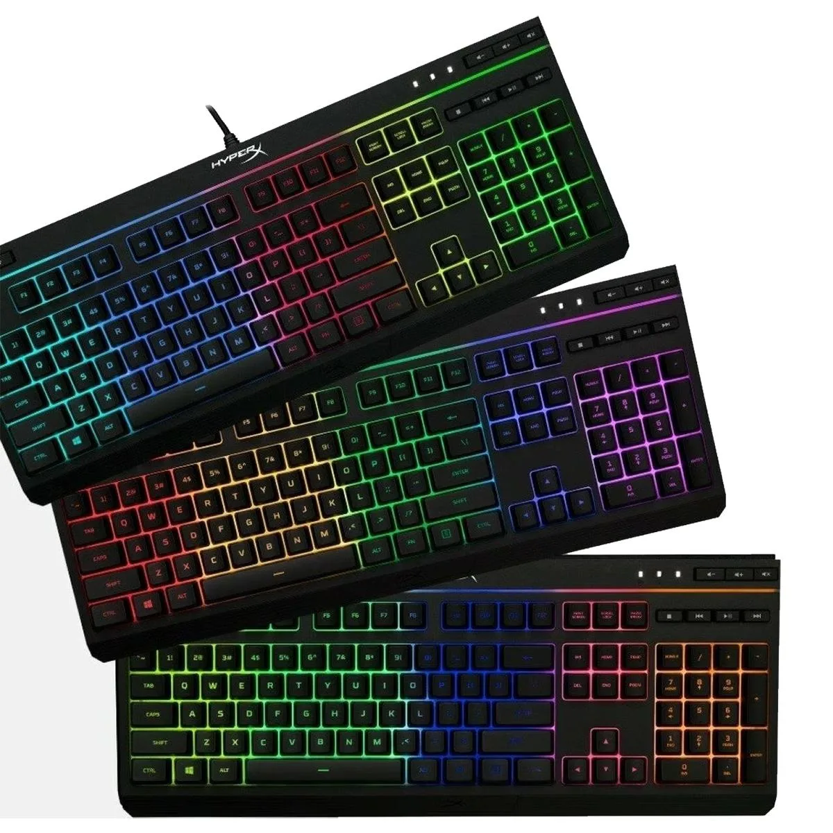Teclado Gamer Hyperx Alloy Qwerty Español Latinoamérica Color Negro Con Luz Rgb