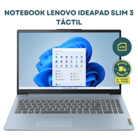 Notebook Lenovo IdeaPad Slim 3 Intel Core I5 12450H RAM 8GB SSD 512gb 15.6" Tactil