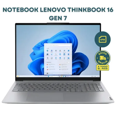 Notebook Lenovo ThinkBook 16 G7 AMD Ryzen 5 7535HS RAM 8GB SSD 512GB 16" FHD